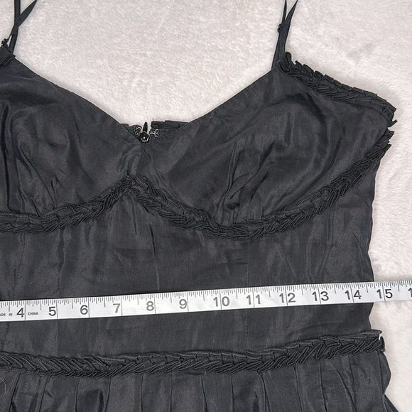 Loft Black Silk Blend Tiered Dress with Straps 8P - Picture 11 of 11